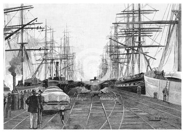 Port of Melbourne, Victoria, Australia, 1886.Artist: W Mollier