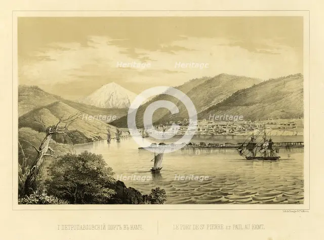 Port of Petropavlovsk, Kamchatka, 1856. Creator: Ivan Dem'ianovich Bulychev.