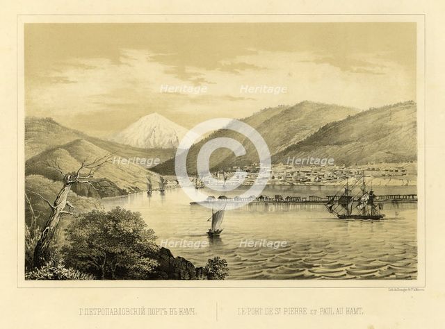 Port of Petropavlovsk, Kamchatka, 1856. Creator: Ivan Dem'ianovich Bulychev.
