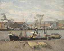 Port Of Rouen, Unloading Wood, 1898. Creator: Camille Pissarro