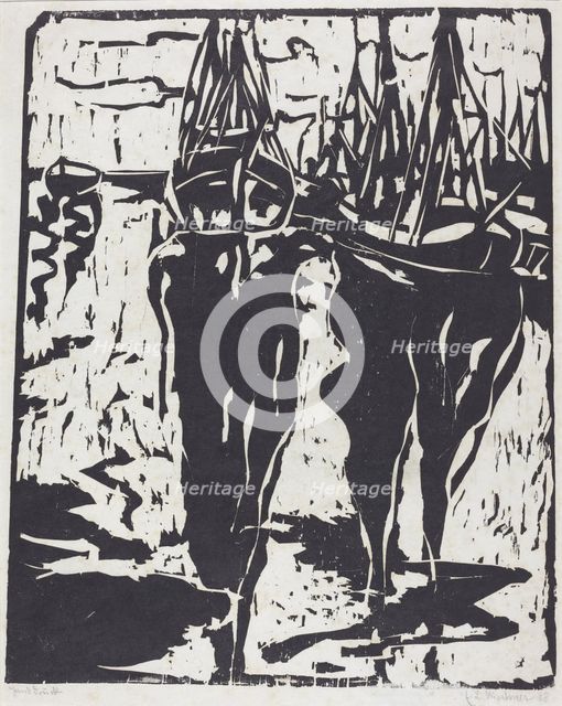Port Scene (Hafenbild), 1908. Creator: Ernst Kirchner.