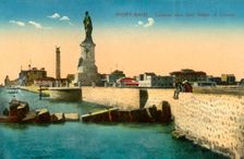 Port-Said - General view and Statue of Lesseps c1918-c1939. Creator: Unknown