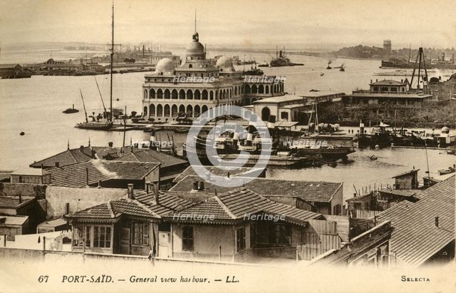 'Port-Said. - General view harbour. - LL.', c1918-c1939. Creator: Unknown.