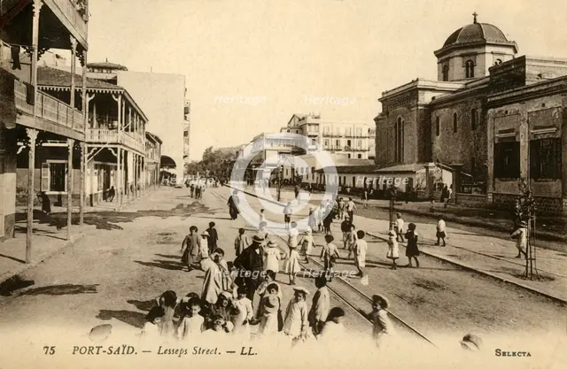 'Port-Said. - Lesseps Street. - LL.', c1918-c1939. Creator: Unknown.