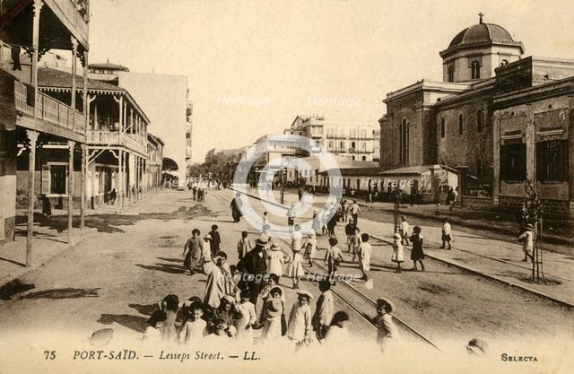 'Port-Said. - Lesseps Street. - LL.', c1918-c1939. Creator: Unknown.