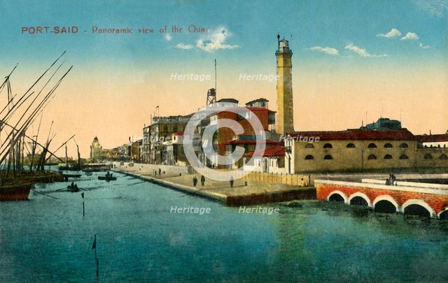 'Port-Said - Panoramic view of the Quay', c1918-c1939. Creator: Unknown.