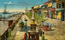 Port-Said - Queen Victoria's Statue and the Office Suez Canal Co. c1918-c1939. Creator: Unknown