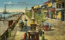 Port-Said - Queen Victoria's Statue and the Office Suez Canal Co. c1918-c1939. Creator: Unknown
