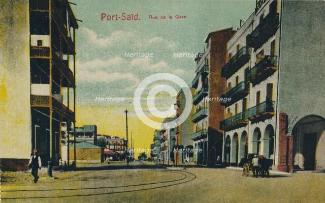 'Port-Said. Rue de la Gare', c1900. Artist: Unknown.