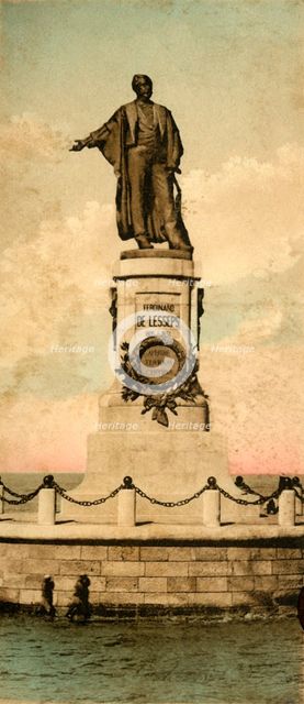 'Port Said. - Statue of Ferdinand de Lesseps ,  c1918-c1939. Creator: Unknown.