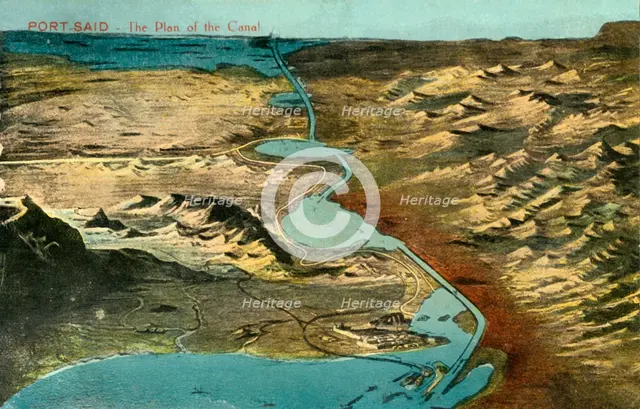 'Port-Said - The Plan of the Canal', c1918-c1939. Creator: Unknown.