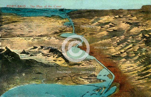 'Port-Said - The Plan of the Canal', c1918-c1939. Creator: Unknown.