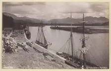 Portmadoc Harbour from Borth, 1860/94. Creator: Francis Bedford