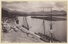 Portmadoc Harbour from Borth, 1860/94. Creator: Francis Bedford