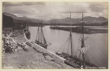 Portmadoc Harbour from Borth, 1860/94. Creator: Francis Bedford