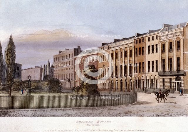 Portman Square, Marylebone, London, 1813. Artist: Anon