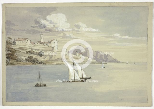 Portofino from the Sea, Genoa, October 1841. Creator: Elizabeth Murray.