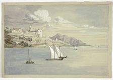 Portofino from the Sea, Genoa, October 1841. Creator: Elizabeth Murray