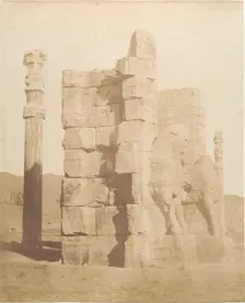 Porta d'entrata alla ruine de Persepolis, 1858. Creator: Luigi Pesce