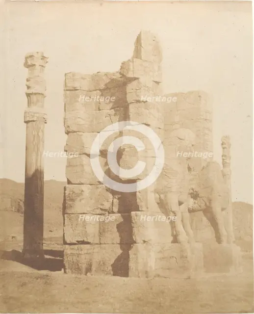 Porta d'entrata alla ruine de Persepolis, 1858. Creator: Luigi Pesce.