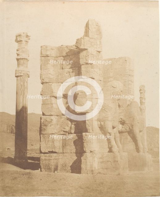 Porta d'entrata alla ruine de Persepolis, 1858. Creator: Luigi Pesce.