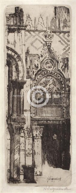 Porta della Carta, Doge's Palace, Venice, 1875-1921. Creator: Herman F Deigendesch.