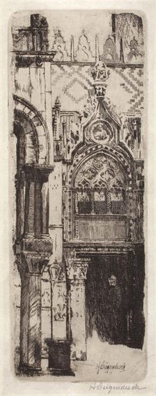 Porta della Carta, Doge's Palace, Venice, 1875-1921. Creator: Herman F Deigendesch