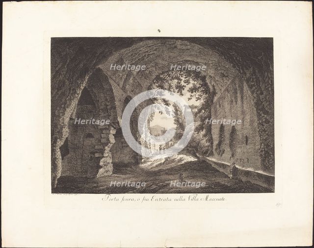 Porta scura o sia entrata nella villa Mecenate, 1794. Creator: Albert Christoph Dies.