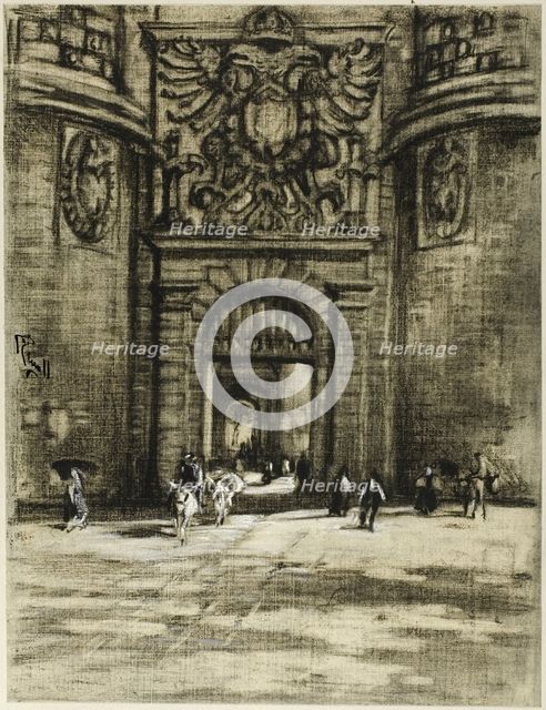 Porta Viragia, Toledo, c. 1903. Creator: Joseph J Pennell.