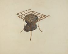 Portable Cast Iron Cook Stove, c. 1937. Creator: Al Curry