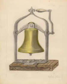 Portable Brass Hand Bell, c. 1936. Creator: Columbus Simpson