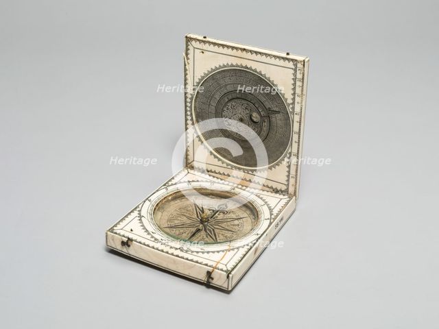 Portable Diptych with Compass, Sundial, and Perpetual Calendar, France, 1660/80. Creator: Charles Bloud.