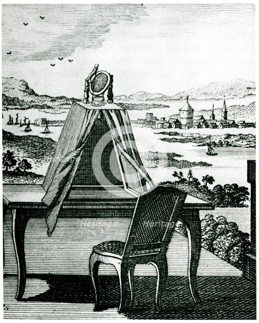 Portable tent type of camera obscura, 1764. Creator: Unknown.
