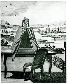 Portable tent type of camera obscura, 1764. Creator: Unknown