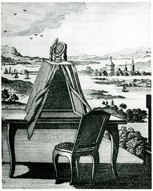 Portable tent type of camera obscura, 1764. Creator: Unknown