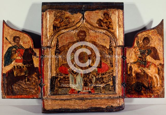 Portable triptych of Saint Nicholas. Creator: Unknown.