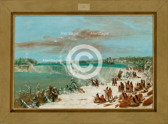 Portage Around the Falls of Niagara at Table Rock, 1847/1848. Creator: George Catlin.