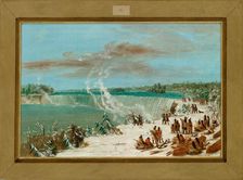 Portage Around the Falls of Niagara at Table Rock, 1847/1848. Creator: George Catlin