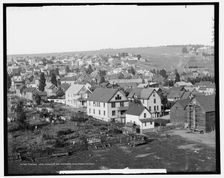 Portage Lake, Hancock, and Houghton, Mich., from the west, between 1900 and 1906. Creator: Unknown