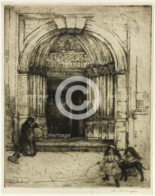 Portal of St. Germain-des-Prés, 1900. Creator: Donald Shaw MacLaughlan.
