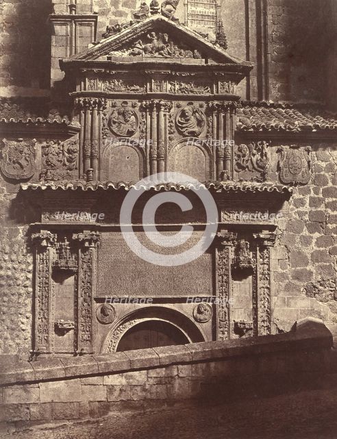 Portal of the Convent of Sancti Spiritu, Salamanca, 1853. Creator: Charles Clifford.