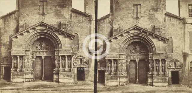 [Portal, Church of Saint-Trophime, Arles], ca. 1864. Creator: Edouard Baldus.