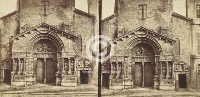 [Portal, Church of Saint-Trophime, Arles], ca. 1864. Creator: Edouard Baldus.