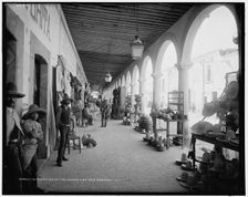 Portales of the market of San Marcos, between 1880 and 1897. Creator: William H. Jackson