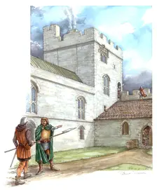 Portchester Castle, mid 14th century, (c1990-2010). Artist: Peter Dunn