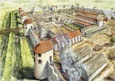 Portchester Castle, AD345, (c1990-2010). Artist: Peter Dunn