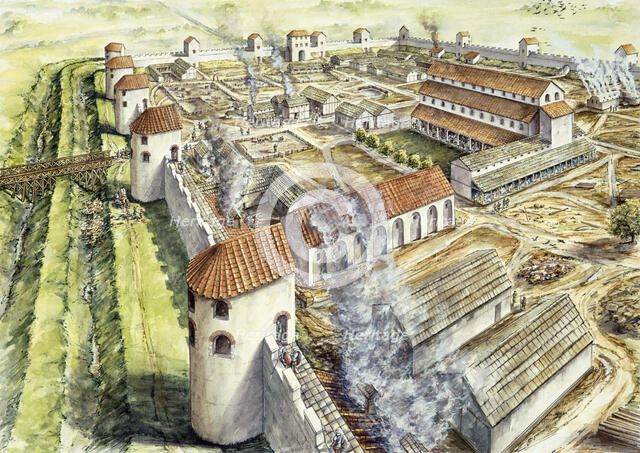 Portchester Castle, AD345, (c1990-2010). Artist: Peter Dunn.