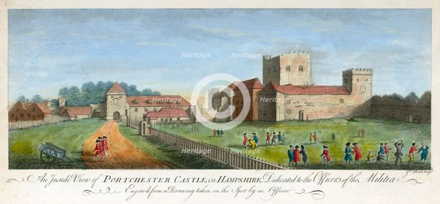 Portchester Castle, Hampshire, 1720. Artist: James Peake.