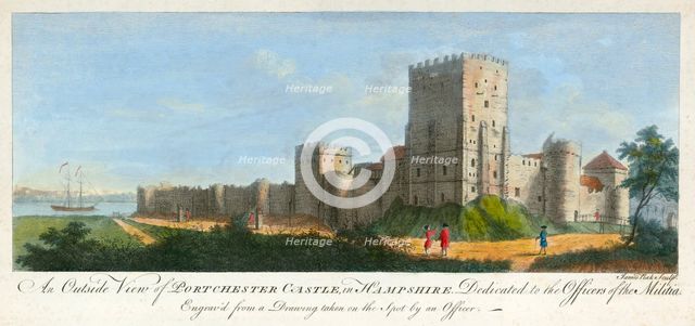 Portchester Castle, Hampshire, 1720. Artist: James Peake.