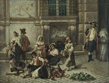 Porte du palais Farnèse à Rome, c.1880. Creator: Auguste Dutuit